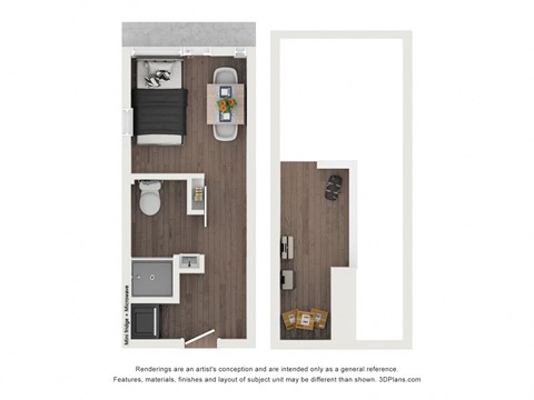 Floor plan for studio, 209 sqft